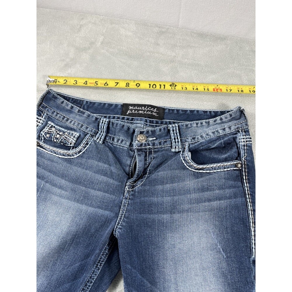 Maurices Premium Women's Bling Capri Jeans Size 13/14 Reg Distressed Low Rise - Picture 15 of 15